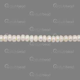 1113-0299-04 - Perle d'Eau Douce Bille Separateur (approx. 4x8mm) Blanc Trou 0.5mm Corde de 13 Pouces 1113-0299-04,Billes,Perles pour bijoux,D'eau douce,montreal, quebec, canada, beads, wholesale