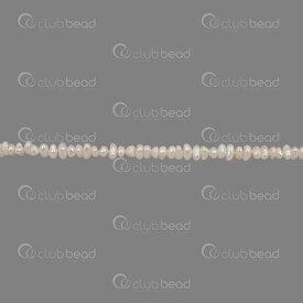 1113-0299-10 - Fresh Water Pearl Bead Spacer 2x3.5-4mm White 0.5mm hole 14" String !LIMITED QUANTITY! 1113-0299-10,perle spacer,montreal, quebec, canada, beads, wholesale