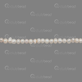 1113-0299-12 - Fresh Water Pearl Bead Oval Spacer 4x5mm White 0.5mm hole 14\" String 1113-0299-12,perles eau douce,montreal, quebec, canada, beads, wholesale