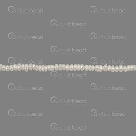 1113-0299-142.0 - Perle d'Eau Douce Bille Separateur 2x3.5-4mm Blanc Trou Centre 0.5mm Blanc Corde 14po 1113-0299-142.0,1113,montreal, quebec, canada, beads, wholesale