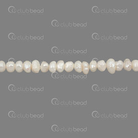 1113-0299-16 - Perle d'Eau Douce Bille Separateur forme Irreguliere 4x6-7mm Blanc Eclat Naturel Toru 0.5mm Corde 14po 1113-0299-16,Billes,Perles pour bijoux,D'eau douce,montreal, quebec, canada, beads, wholesale