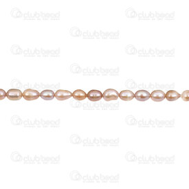 1113-0303-02 - Perle d'Eau Douce Bille Grain Riz 6-7mm Mauve Café Corde 13 pouces 1113-0303-02,caf,montreal, quebec, canada, beads, wholesale