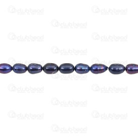 1113-0314-PCK - Fresh Water Pearl Bead Rice approx. 7x10mm Peacock 0.5mm hole 13" String 1113-0314-PCK,montreal, quebec, canada, beads, wholesale