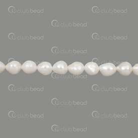 1113-0351-08WH - Freshwater Pearl Bead Drop shape 8-8.5x7.5mm White Natural Shine 0.5mm hole 13in String !LIMITED QUANTITY! 1113-0351-08WH,montreal, quebec, canada, beads, wholesale
