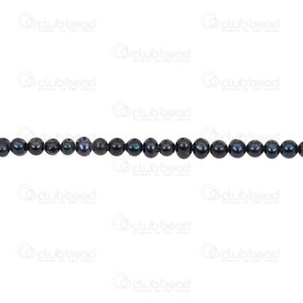 1113-0399-08 - Fresh Water Pearl Oval 3.5x4.5mm Black 0.5mm hole 13" String (approx. 100pcs) 1113-0399-08,1113-0,montreal, quebec, canada, beads, wholesale