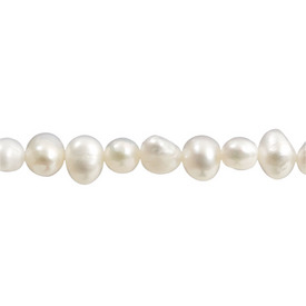 A-1113-0400 - Fresh Water Pearl Bead Potato 7X6MM Natural 16'' String A-1113-0400,montreal, quebec, canada, beads, wholesale