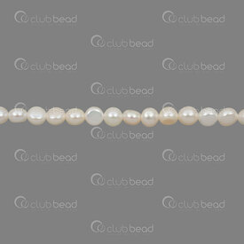 1113-0540-06 - Perle d\'Eau Douce Bille Pastille Rond 5x5.5-6mm Blanc Eclat Naturel Trou 0.5mm Corde 13po 1113-0540-06,Billes,Perles pour bijoux,D'eau douce,montreal, quebec, canada, beads, wholesale