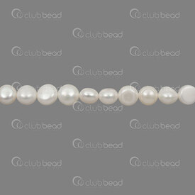 1113-0540-08 - Perle d\'Eau Douce Bille Pastille Rond 8-9x8mm Blanc Eclat Naturel Trou 0.5mm Corde 13po 1113-0540-08,Billes,Perles pour bijoux,D'eau douce,montreal, quebec, canada, beads, wholesale