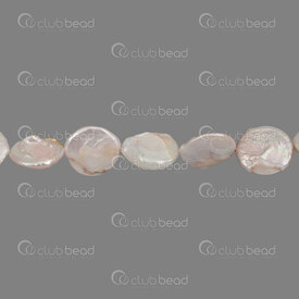 1113-0540-20 - Fresh Water Pearl Bead Round Pellet (approx.20x18x5mm) Natural White Shine 0.5mm hole 15" String !LIMITED QUANTITY! 1113-0540-20,Bille pastille,montreal, quebec, canada, beads, wholesale