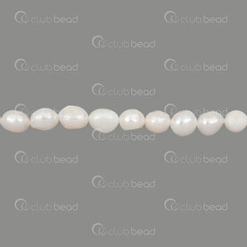 1113-0652-2WH - Freshwater Pearl Bead Baroque 8-9x8mm White 0.5mm hole 13in String !LIMITED QUANTITY! 1113-0652-2WH,montreal, quebec, canada, beads, wholesale