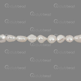 1113-0652 - Fresh Water Pearl Bead Baroque 8-9x8mm White 0.5mm hole 14" String !LIMITED QUANTITY! 1113-0652,3 hole bar,montreal, quebec, canada, beads, wholesale