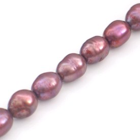 A-1113-0700-04 - Fresh Water Pearl Bead Rice 10X6MM Burgundy 16'' String A-1113-0700-04,montreal, quebec, canada, beads, wholesale