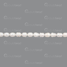 1113-0706-WH - Fresh Water Pearl Bead Rice 6-7x5mm White 0.5mm hole 14" String 1113-0706-WH,Fresh Water,montreal, quebec, canada, beads, wholesale