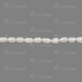 1113-0710-WH - Perle d'Eau Douce Bille grain de Riz approx. 7x5mm Blanc Trou 0.5mm Corde 13po 1113-0710-WH,Fresh Water,montreal, quebec, canada, beads, wholesale