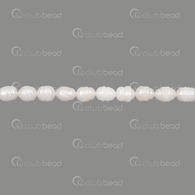 1113-0718-WH - Freshwater Pearl Bead Rice 7-7.5x6mm White Natural Shine 0.5mm hole 13in String !LIMITED QUANTITY! 1113-0718-WH,montreal, quebec, canada, beads, wholesale