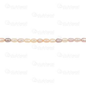 1113-0720-PK - Freshwater Pearl Bead Rice 4-4.5x3mm Pink Natural Shine 0.5mm hole 13in String !LIMITED QUANTITY! 1113-0720-PK,c,montreal, quebec, canada, beads, wholesale