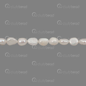 1113-0804-WH - Fresh Water Pearl Bead Potato 8-9x7mm White 0.5mm hole 14" String !LIMITED QUANTITY! 1113-0804-WH,1113-0,montreal, quebec, canada, beads, wholesale