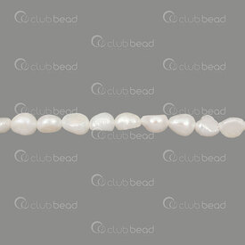 1113-0806-WH - Freshwater Pearl Bead Flat Potato 7.5-8x6.5mm White 0.5mm hole 13in String !LIMITED QUANTITY! 1113-0806-WH,montreal, quebec, canada, beads, wholesale