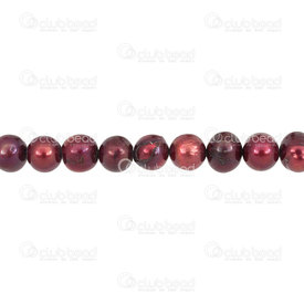 1113-9050-18 - Perle d’Eau Douce Bille Forme Patate Bourgogne 5-10mm 1 Corde 1113-9050-18,montreal, quebec, canada, beads, wholesale