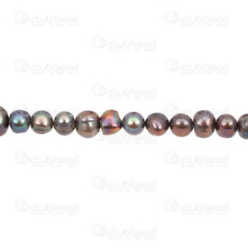 1113-9050-22 - Perle d’Eau Douce Bille Grosse Forme Libre Paon-Gris approx. 8x10mm 1 Corde 1113-9050-22,1113-9050,montreal, quebec, canada, beads, wholesale