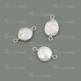1113-9096-04 - Fresh Water Pearl Link Round (approx. 21x12mm) Natural Purple Nickel Edge 3pcs !LIMITED QUANTITY! 1113-9096-04,Links connectors,Pearls-Shell,montreal, quebec, canada, beads, wholesale