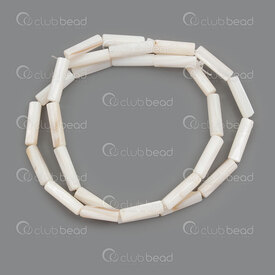 1114-0014 - Shell Bead Tube 13x4mm Natural 0.8mm hole 15.5in String (app.25pcs) 1114-0014,shell beads,montreal, quebec, canada, beads, wholesale