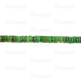 1114-0074-06GN - Mother Of Pearl Bead Washer 2X7mm Green 1mm Hole 16" String (app110pcs) 1114-0074-06GN,Beads,Heishi,Shell,montreal, quebec, canada, beads, wholesale