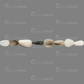 1114-0084 - Coquillage Bille Forme Libre 9-10x6mm Trou 0.5mm Naturel-Noir Corde 15po 1114-0084,Forme,montreal, quebec, canada, beads, wholesale