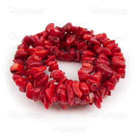1114-0143-CHIPS2 - Coral Bead Chip App. 6x9mm Red AB 36'' String 1114-0143-CHIPS2,Corail,montreal, quebec, canada, beads, wholesale