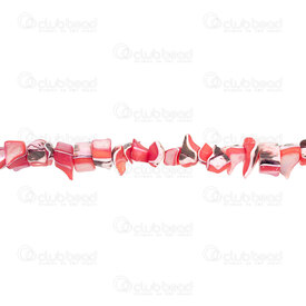 1114-0144-02 - Nacre de Perle Bille Morceaux App. 6x10mm Rouge Teint Trou 0.8mm Corde de 15po 1114-0144-02,Billes,Coquillage,montreal, quebec, canada, beads, wholesale