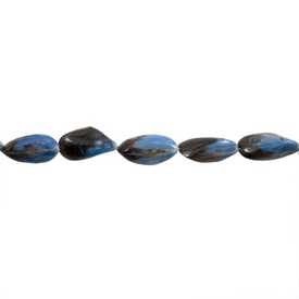*1114-0167-04 - Bille Coquillage Bivalve Oval 15X30MM Bleu Corde de 16 Pouces Philippines *1114-0167-04,Billes,Coquillage,Autres,montreal, quebec, canada, beads, wholesale