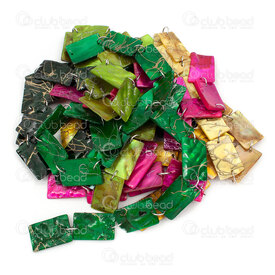 1114-0180-MIX - Lake Shell Bead Rectangle 20X30MM Assorted Color 2 Holes 10 string 1114-0180-MIX,Billes rectangles,montreal, quebec, canada, beads, wholesale