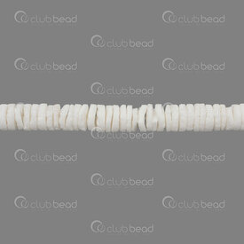 1114-0299-08 - Bille de Coquillage Separateur 2x7-8mm Trou Blanc 0.5mm Corde 24 Pouces 1114-0299-08,coquillage d,montreal, quebec, canada, beads, wholesale