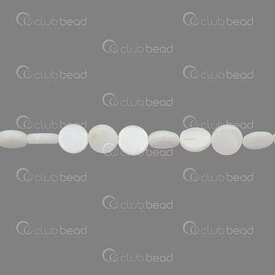 1114-0610-WH - Bille de Coquillage Pastille 8mm Blanc Corde de 15po 1114-0610-WH,coquillage d,montreal, quebec, canada, beads, wholesale