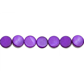 1114-0612-10 - Lake Shell Bead Coin 8MM Dark Purple 16'' String 1114-0612-10,montreal, quebec, canada, beads, wholesale
