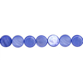 1114-0622-08 - Bille de Coquillage Pastille 10MM Bleu Corde de 16 Pouces 1114-0622-08,montreal, quebec, canada, beads, wholesale