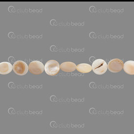 1114-0733-10mm - Lake Shell Bead Coin 10x2mm Natural 0.5mm hole 16\" String 1114-0733-10mm,Pastille,montreal, quebec, canada, beads, wholesale