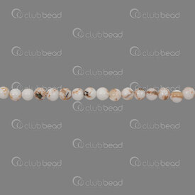 1114-0804-4mm - Shell Bead White with Gold Line Round 4mm 0.5mm hole 15in String 1114-0804-4mm,Beads,Shell,Others,montreal, quebec, canada, beads, wholesale