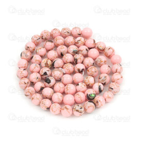 1114-0807-6mm - Shell Bead Pink Pink with Gold Line Round 6mm 0.8mm hole 15" String 1114-0807-6mm,Beads,Shell,montreal, quebec, canada, beads, wholesale