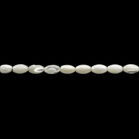A-1114-0907-02 - Mother Of Pearl Bead Rice 5X8MM Bleached Off White 16'' String A-1114-0907-02,montreal, quebec, canada, beads, wholesale
