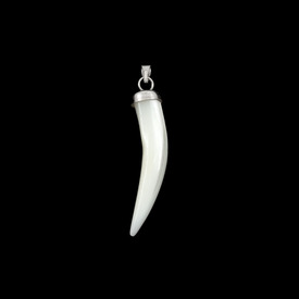 1114-0930-WH - Mother Of Pearl Pendant Tooth With Nickel Bail 35MM Natural 10pcs 1114-0930-WH,montreal, quebec, canada, beads, wholesale