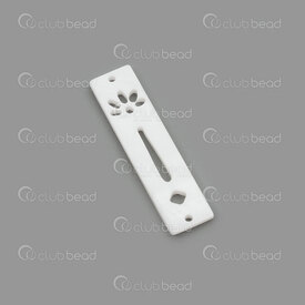 1114-0991-02 - Mother of Pearl Link 30x7x2mm Lotus and Water Drop 1mm hole 2pcs 1114-0991-02,Links connectors,montreal, quebec, canada, beads, wholesale