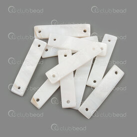 1114-0991-04 - Mother of Pearl Link Rectangle 30x7x2mm Plain with 1.5mm Hole Natural 10pcs 1114-0991-04,Links connectors,montreal, quebec, canada, beads, wholesale
