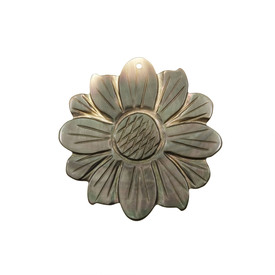 1114-1090 - Pendentif de Coquillage Noir de Mer Fleur 42MM 1pc 1114-1090,montreal, quebec, canada, beads, wholesale