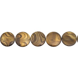 *1114-1101-04 - Fresh Water Shell Bead Round With Stripes 30MM Bronze 16'' String *1114-1101-04,Beads,Shell,Animal Pattern,Bead,Natural,Fresh Water Shell,30MM,Round,Round,With Stripes,Brown,Bronze,China,16'' String,montreal, quebec, canada, beads, wholesale