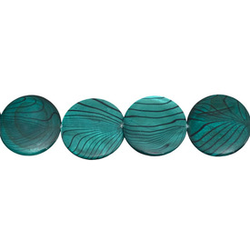 *1114-1101-10 - Fresh Water Shell Bead Round With Stripes 30MM Dark Green 16'' String *1114-1101-10,Beads,Shell,Animal Pattern,Bead,Natural,Fresh Water Shell,30MM,Round,Round,With Stripes,Green,Green,Dark,China,montreal, quebec, canada, beads, wholesale