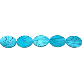 *1114-1105-06 - Fresh Water Shell Bead Flat Oval With Stripes 20X30MM Turquoise 16'' String *1114-1105-06,Beads,Shell,Animal Pattern,Bead,Natural,Fresh Water Shell,20X30MM,Flat Oval,With Stripes,Blue,Turquoise,China,Dollar Bead,16'' String,montreal, quebec, canada, beads, wholesale