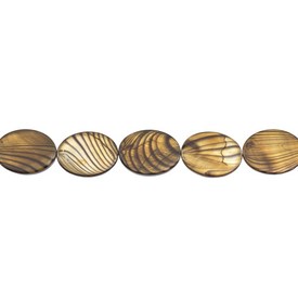 *1114-1106-04 - Fresh Water Shell Bead Flat Oval With Stripes 15X20MM Bronze 16'' String *1114-1106-04,Bead,Natural,Fresh Water Shell,15X20MM,Flat Oval,With Stripes,Brown,Bronze,China,16'' String,montreal, quebec, canada, beads, wholesale
