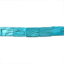 *1114-1108-06 - Fresh Water Shell Bead Flat Rectangle With Stripes 15X20MM Turquoise 16'' String *1114-1108-06,Bead,Natural,Fresh Water Shell,15X20MM,Flat Rectangle,With Stripes,Blue,Turquoise,China,16'' String,montreal, quebec, canada, beads, wholesale