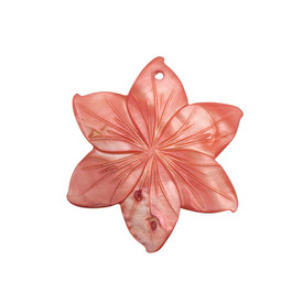 1114-1301-02 - Lake Shell Pendant Flower Six Petals 50MM Red 1pc 1114-1301-02,Pendant,Natural,Lake Shell,50MM,Flower,Flower,Six Petals,Pink,Red,China,1pc,montreal, quebec, canada, beads, wholesale